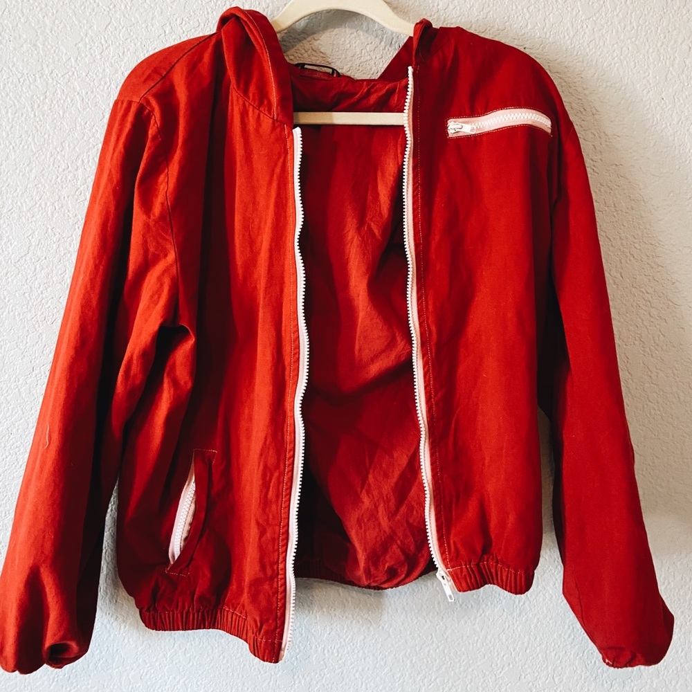 Brandy Melville red bomber jacket, new